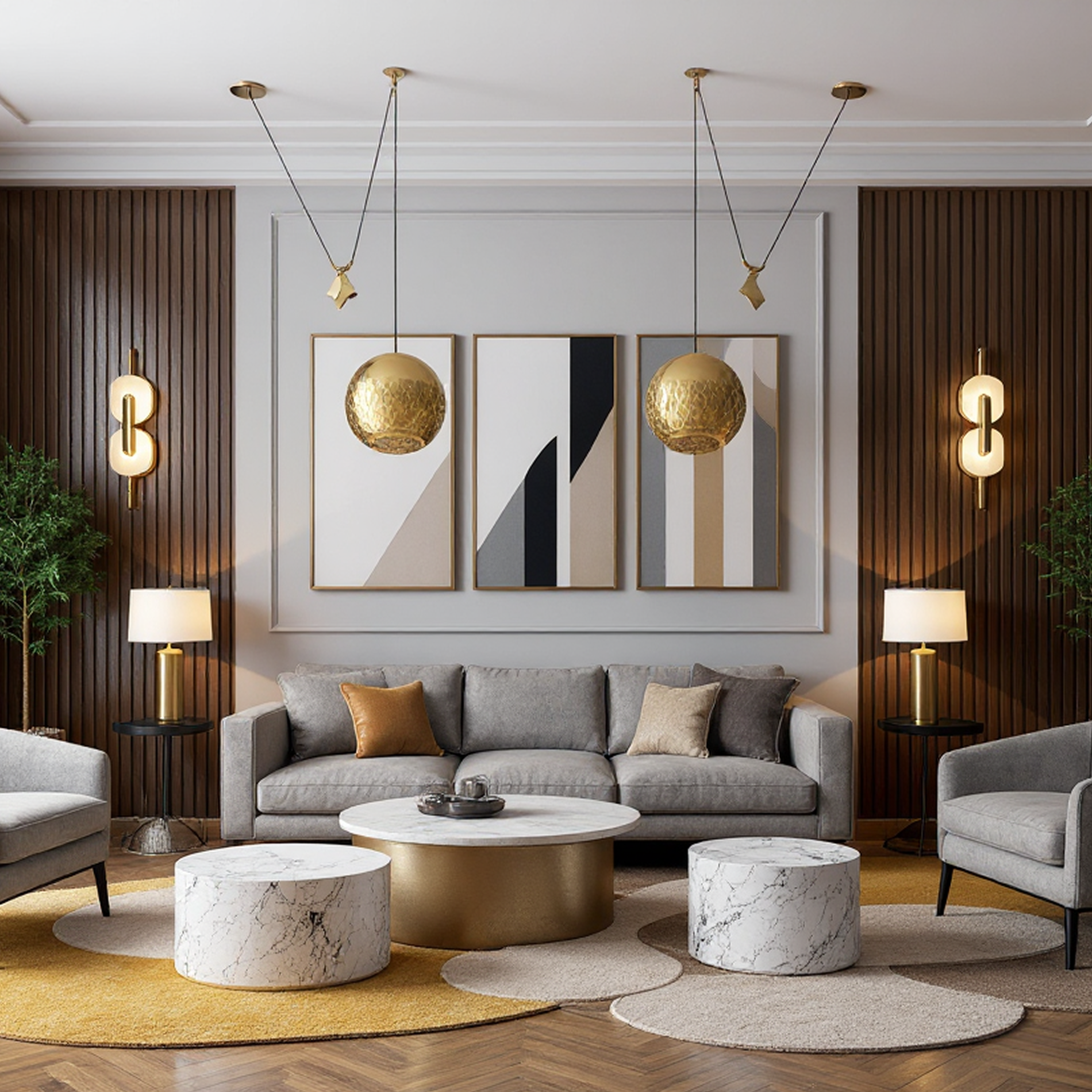 NURAH REVERSED DOUBLE COUNTERBALANCE PENDANT - Image 2